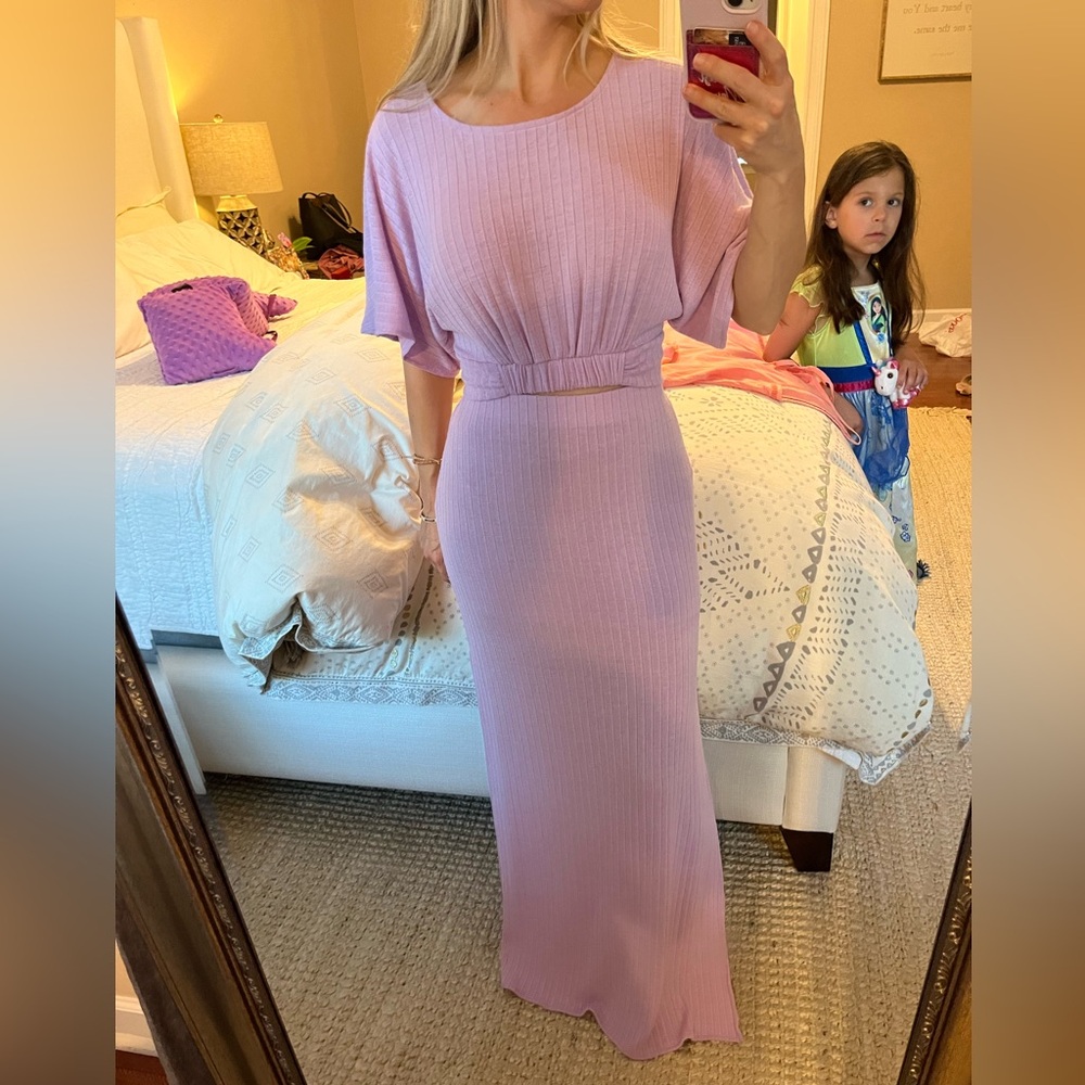 Free people lilac maxi skirt and crop top set